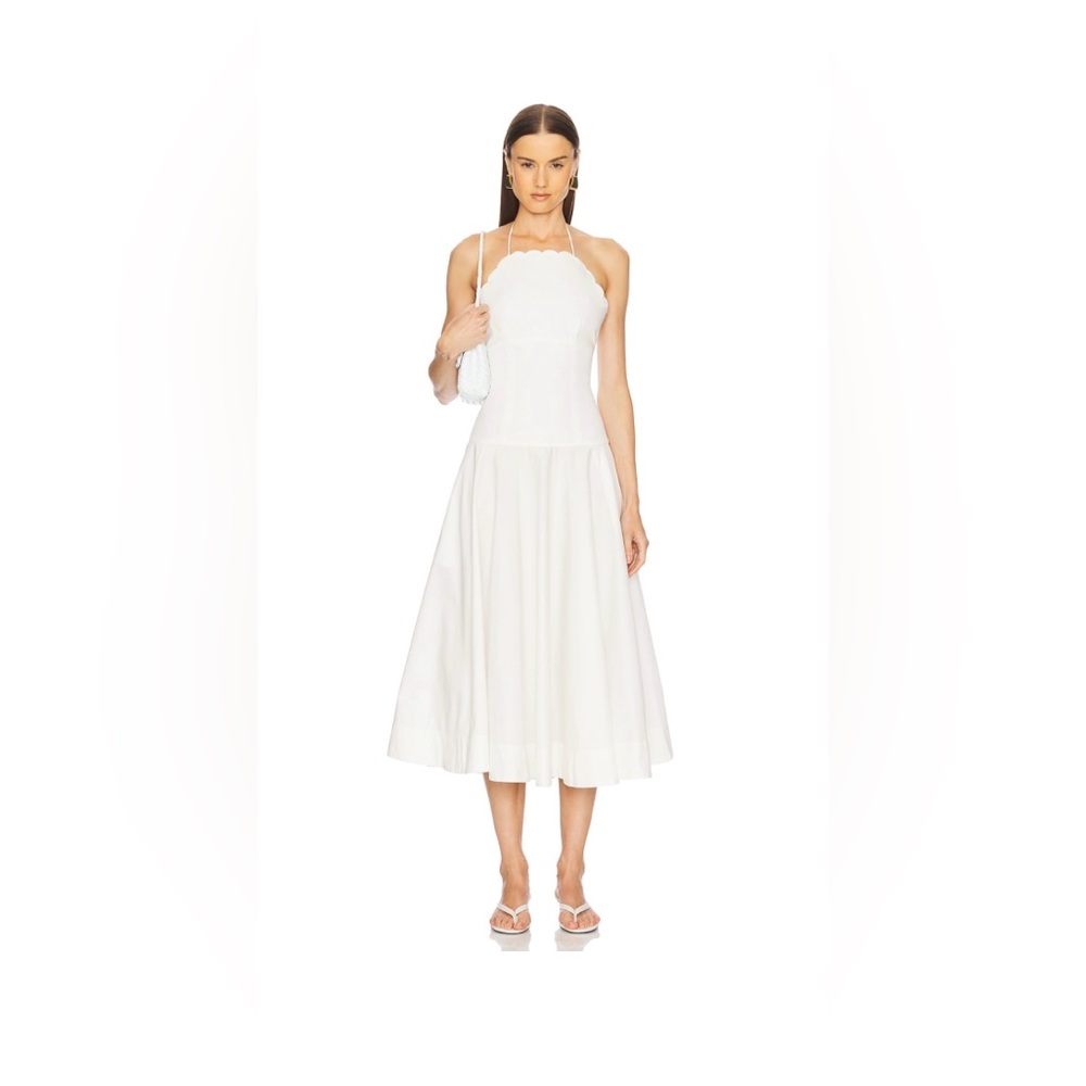 L'Academie White Midi Dress